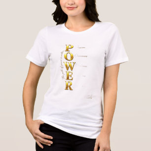 ADOM Premium Inspirational "POWER" Grafik Damen Tri-Blend Shirt