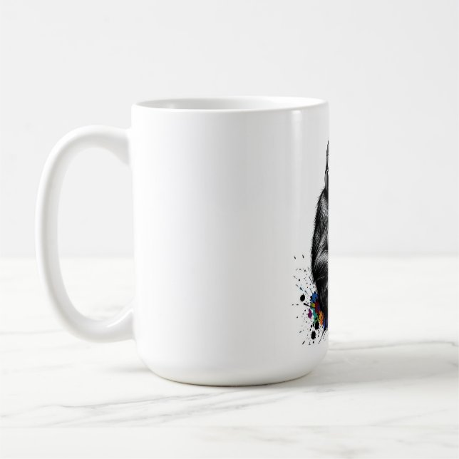 ADOM Premium "Musik Gorilla" Minimalistischer Lang Kaffeetasse (Links)