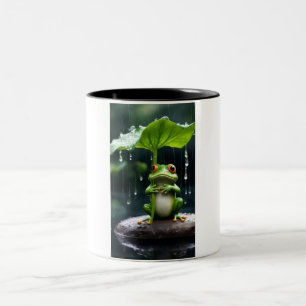 ADOM Premium Regenfrosch-Grafik-Mug Zweifarbige Tasse