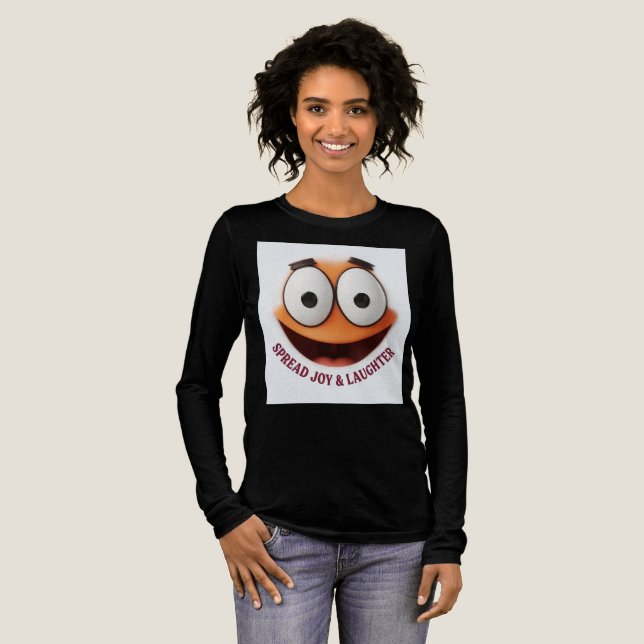 ADOM Premium "Verbreite Freude" Minimalist Longsle Tri-Blend Shirt (Volle Vorderseite)