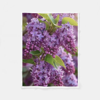 ADOM Purple Lilac Blossoms Blanket Fleecedecke