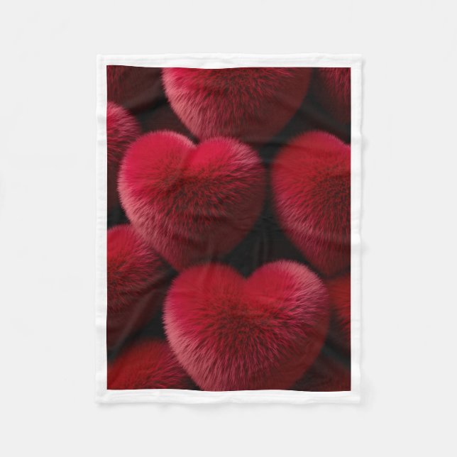 ADOM Red Velvet Hearts Blanket Fleecedecke (Vorderseite)