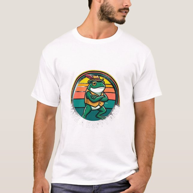 ADOM Retro Sunset Frog Biker T-Shirt (Vorderseite)