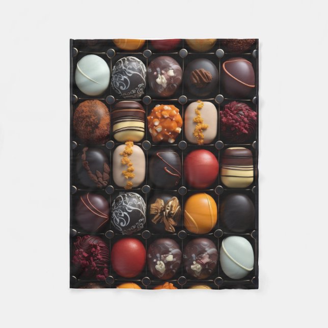 ADOM Sortierte Schokoladentrüffeldecke Fleecedecke (Vorderseite)