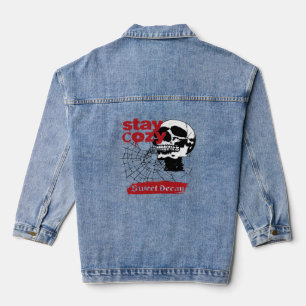 ADOM "Stay Cozy" Damen Langarm Grafik T-Shirt Jeansjacke