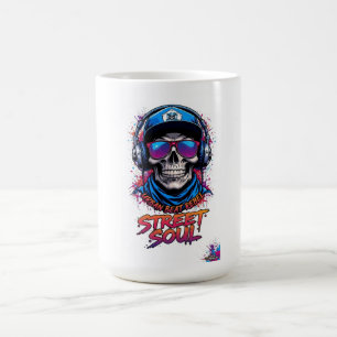 ADOM "Street Soul" Damen Langarm Grafik T-Shirt Kaffeetasse