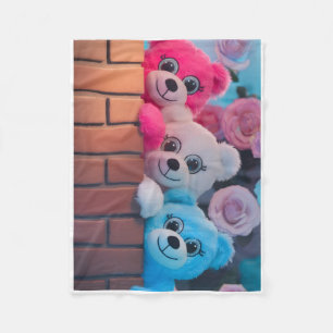 ADOM Süße Bunte Teddybären Decke
