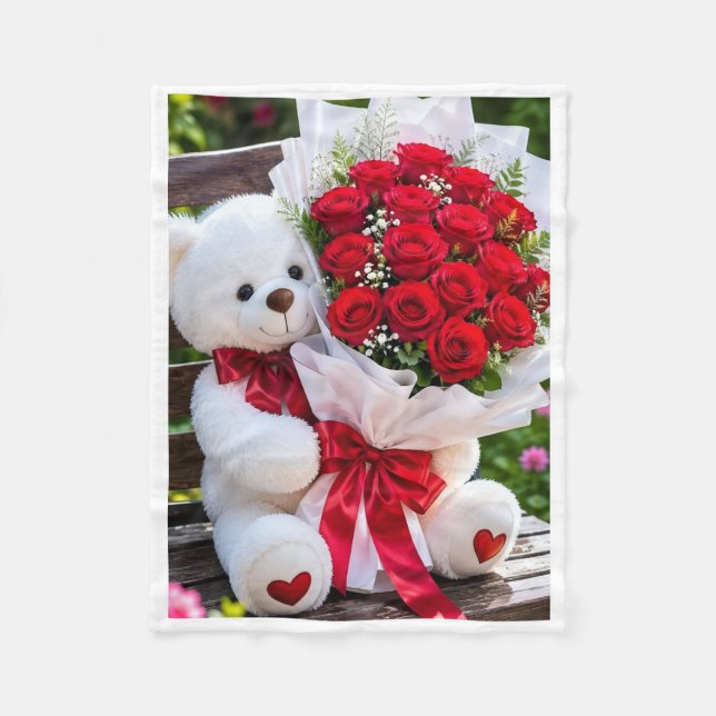 ADOM Süßer Teddybär & Rosen Decke (Vorderseite)