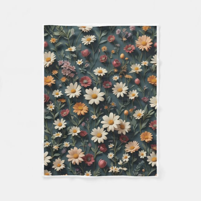 ADOM Vintage Wildblumen-Wiesen-Decke Fleecedecke (Vorderseite)
