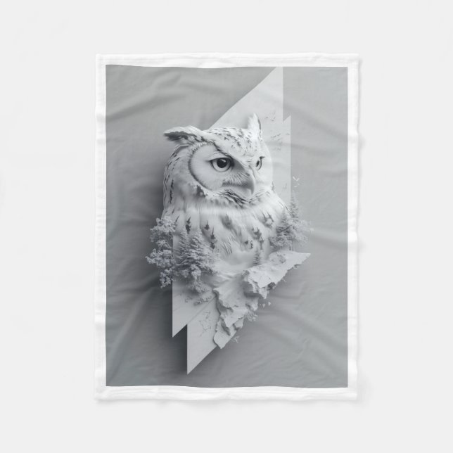 ADOM White Owl Lightning Blanket Fleecedecke (Vorderseite)