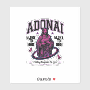 Adonai Ehre sei Gott Vintage-Christen-Vektor-Desig Aufkleber