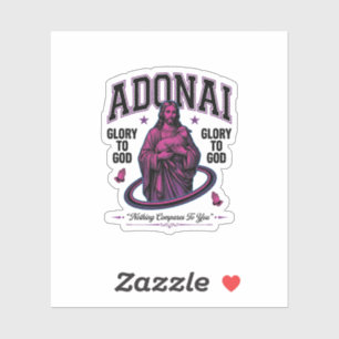 Adonai Ehre sei Gott Vintage-Christen-Vektor-Desig Aufkleber