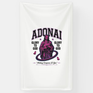 Adonai Ehre sei Gott Vintage-Christen-Vektor-Desig Banner