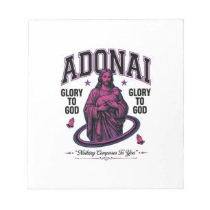 Adonai Ehre sei Gott Vintage-Christen-Vektor-Desig Notizblock