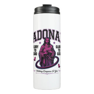 Adonai Ehre sei Gott Vintage-Christen-Vektor-Desig Thermosbecher