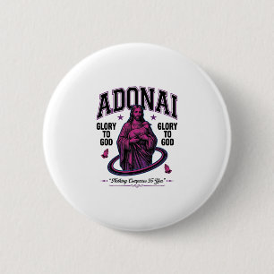 Adonai Ehre sei Gott Vintage christlicher Vektor D Button