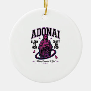 Adonai Ehre sei Gott Vintage christlicher Vektor D Keramik Ornament