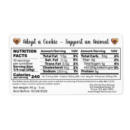 Adopt a Cookie Animal Rescue Bake Nutrition Facts
