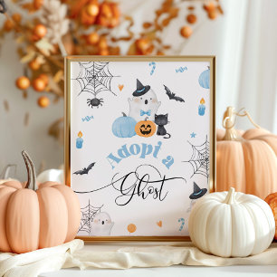 Adopt a Ghost Halloween blaue Geburtstagsfeier Poster