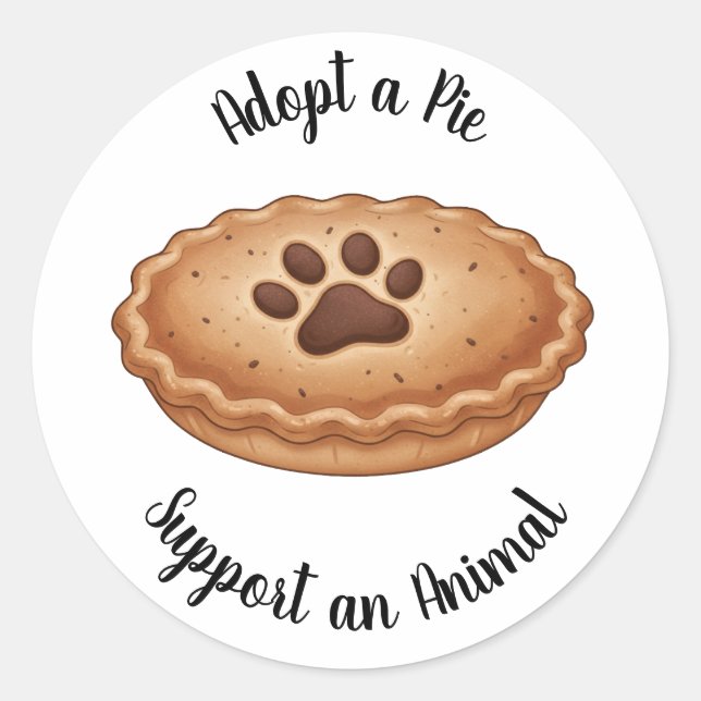 Adopt a Pie Animal Rescue Support Runder Aufkleber (Vorderseite)