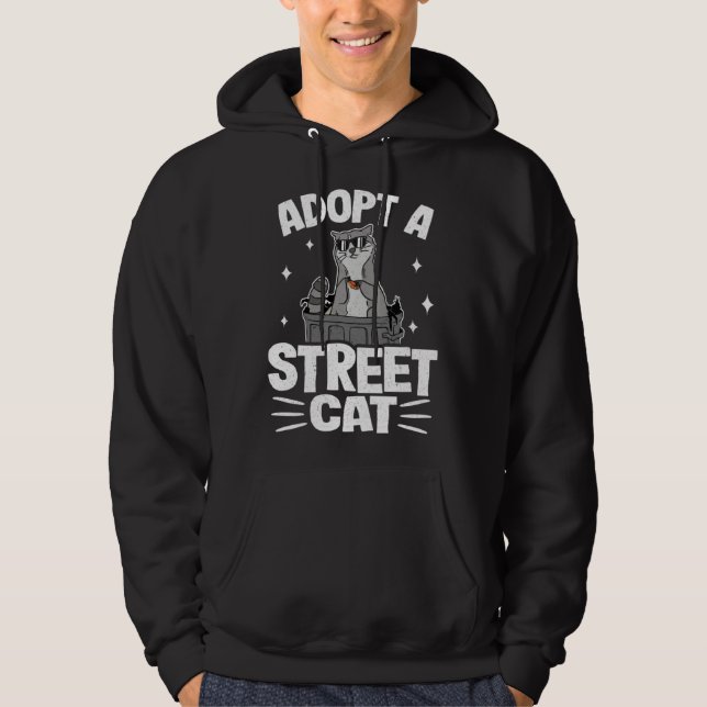 Adopt A Street Cat Funny Raccoon 1 Hoodie (Vorderseite)