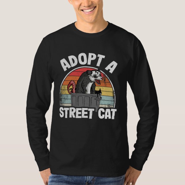Adopt A Street Cat Opossum Meme Trash Possum T-Shirt (Vorderseite)