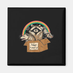 Adopt A Street Cat Shirt Lustiges Opossum Waschbär Magnet