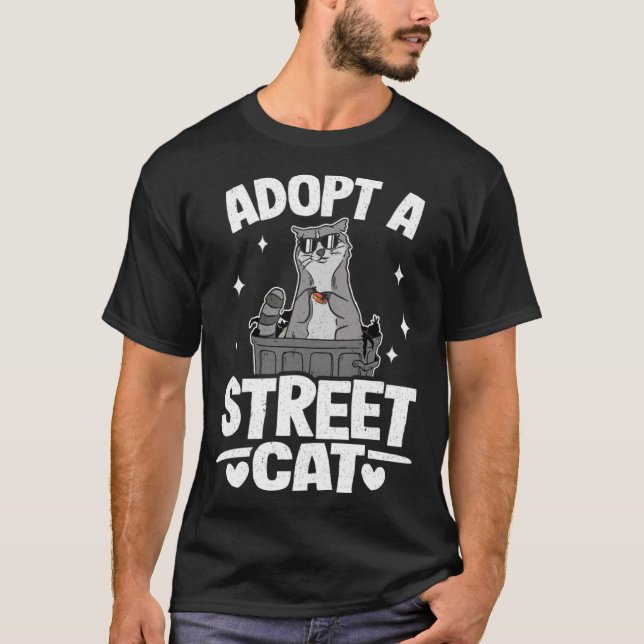 Adopt A Street Cat Trash Garbage Panda Raccoon 1 T-Shirt (Vorderseite)