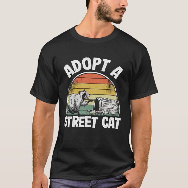 Adopt A Street Cat Trash Garbage Panda Raccoon 5 T-Shirt (Vorderseite)