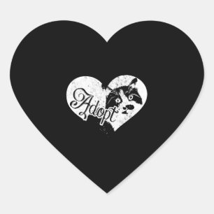 ADOPT CAT Herz-Aufkleber