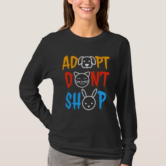 Adopt Don t Shop Animal  Animal Rescue T-Shirt (Vorderseite)