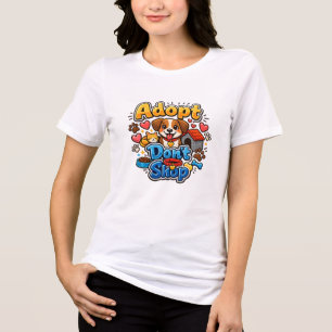 Adopt Don't Shop Hunde Liebhaber Tri-Blend Shirt