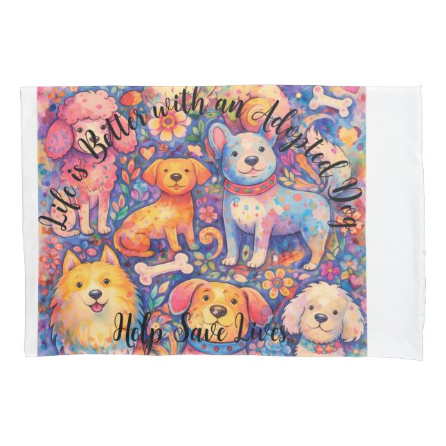 Adopted Dog Theme PillowCase - 20" X 30" Kissenbezug (Vorderseite)