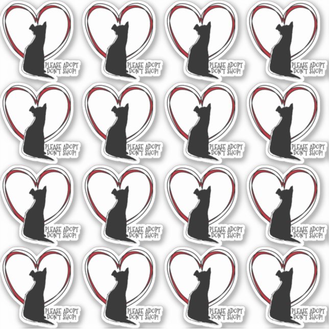 Adoptier bitte nicht einkaufen! | weiß oder klar aufkleber (Vorderseite)