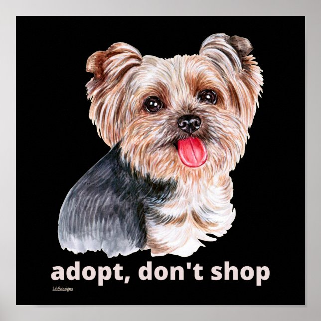 ADOPTIER, DON not SHOP (Yorkshire Terrier) niedlic Poster (Vorne)