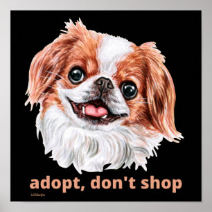 ADOPTIER, DON T SHOP (Japanisch Spanisch) niedlich Poster