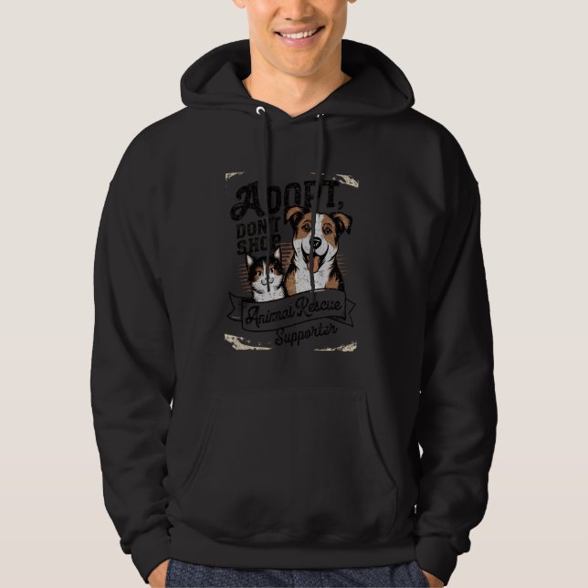 Adoptier Don't Shop, Animal and Pet Rescue Advocac Hoodie (Vorderseite)