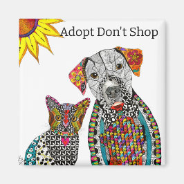 Adoptier Don't Shop Hund und Cat Magnet