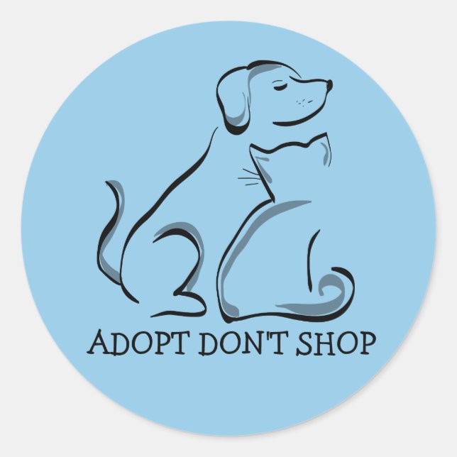 Adoptier Don't Shop Hunde- und Katzenaufkleber Runder Aufkleber (Vorderseite)