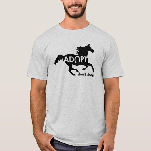 Adoptier Don't Shop Pferd T-Shirt (Vorderseite)
