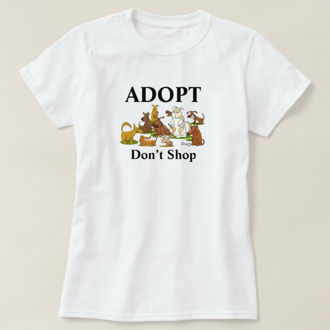Adoptier Don't Shop Rescue Dogs T - Shirt (Design vorne)