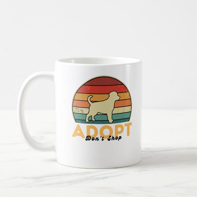 Adoptier Don't Shop - Rescue Hund Lover Kaffee Tas Kaffeetasse (Links)