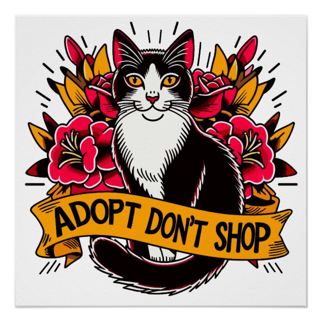 Adoptier Don't Shop Walldecor Poster (Vorderseite)