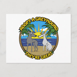 ADOPTIER EINEN GREYHOUND, DASS SIE GROSS SIND POSTKARTE