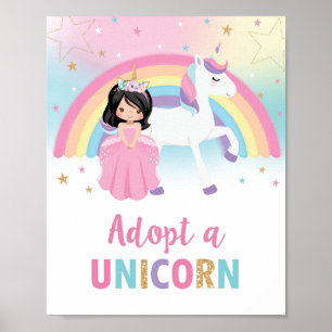 Adoptier einer Einhornprinzessin und Einhornsigne Poster