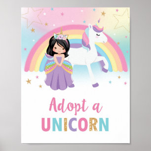 Adoptier einer Einhornprinzessin und Einhornsigne Poster