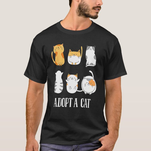 Adoptier einer Katze Happy Foster Adoptier Kitten  T-Shirt (Vorderseite)