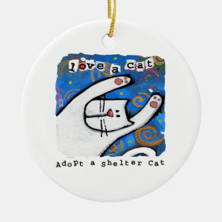 Adoptier einer Unterschlupf, Liebe einer Katze Keramik Ornament