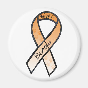Adoptier eines Beagle Orange Awareness Ribbon Magnet