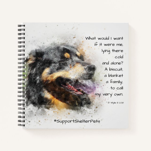 Adoptier eines Hundehundes - Berner Hund Notizbuch (Vorderseite)